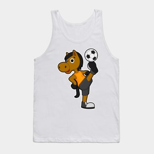 Horse as Soccer player with Soccer ball Tank Top